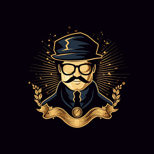 Elegant Minimalist hacker blason with pair of optic glasses, beautiful vector illustration