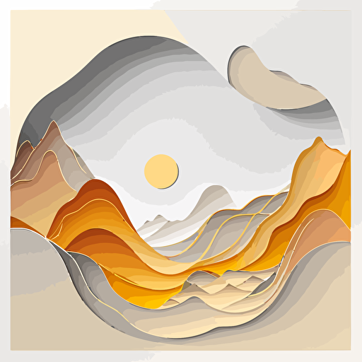 Calm , Warm, Digital art, Contour, Vector, White Background, Minimal