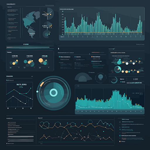 vector drawing illustration of a tableau data dashboard