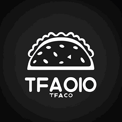 taco logo icon, simple outline, vector, clean, modern, hipster, black, white background, by Keith Herring