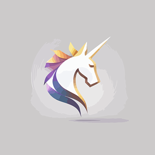 minimal logo mark with unicorn,simple,Geometric, emboss,Morning Lighting, mandalacolor,white background,Vector,