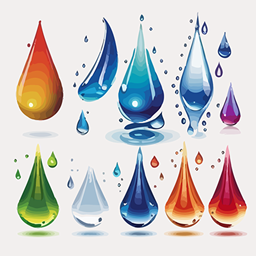 vector Water drops on white background