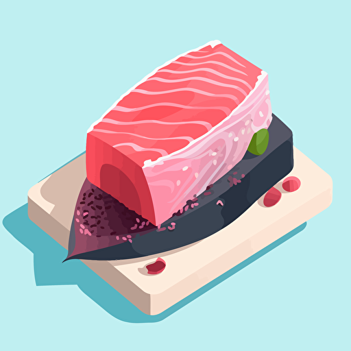 a tuna nigiri isometric vector illustration