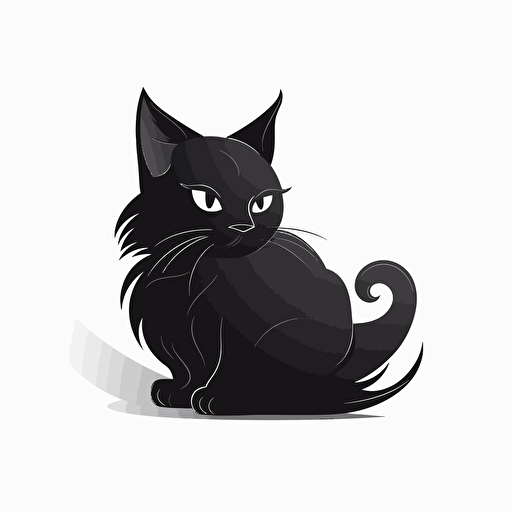 in a black cricle, vector, logo design, white background, cat black, 6144x6144