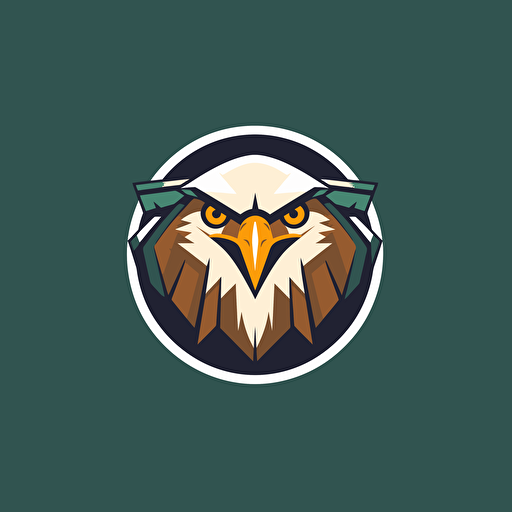 simple logo design of Eagle billard club, flat 2d, vector, company logo, low poly