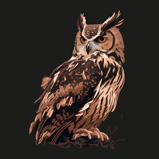 a vector image of an owl. A vector image of a hare