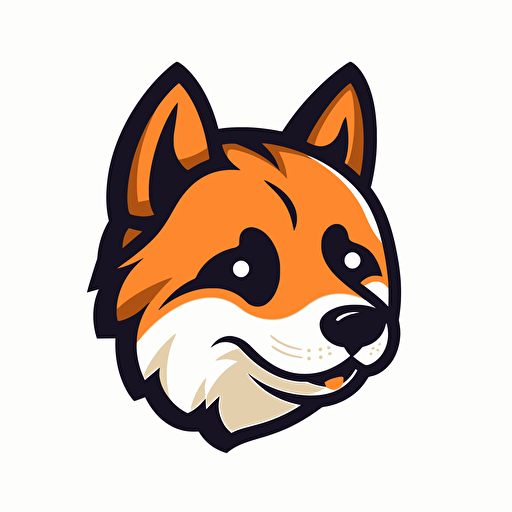 a mascot vector logo of a shiba inu, simple