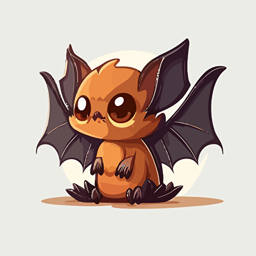 cute bat cartoon vector style
