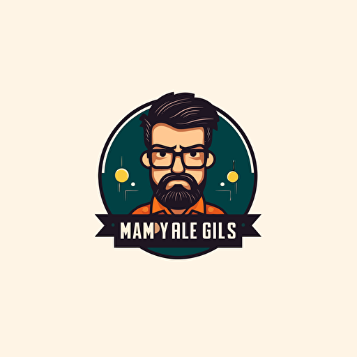 logo design about movies and geek style, branding logo, simple logo, creative logo, vector logo, simple colors, minimalist, movies, games, flat logo, no persons only icon