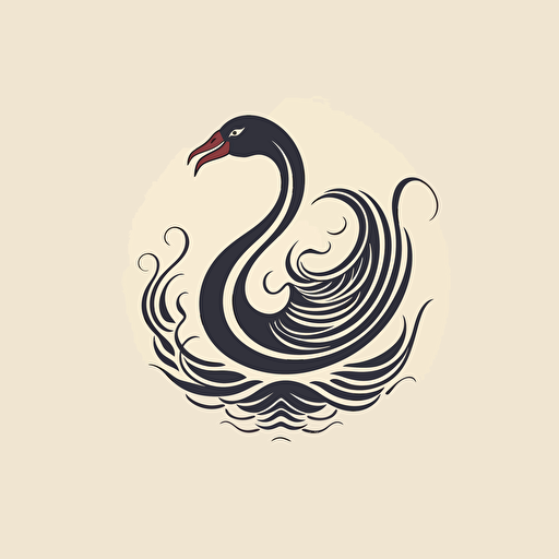 simple line tatoo, symbolic,vector , swan