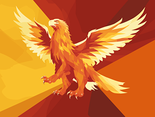flag with yellow griffon on a red background, stylized, vector,