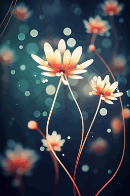 clasic flower bokeh in vector style
