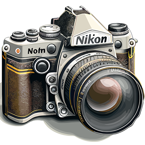 vector drawing of nikon camera