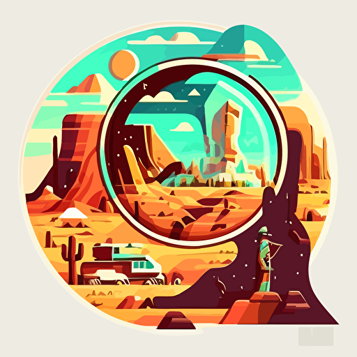 flat vector illustration futuristc search icon