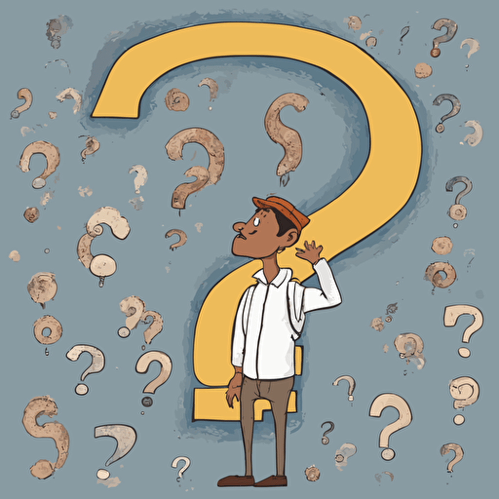 a confused person with a large question mark
