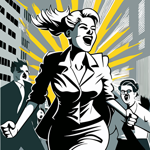 business women success, dated vectore illustration