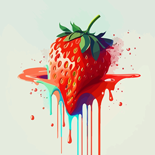 vector, strawberry minimalistic colorful illustration v5