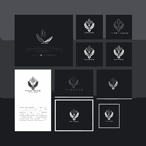a simple logo for a card company, flat vector, black background