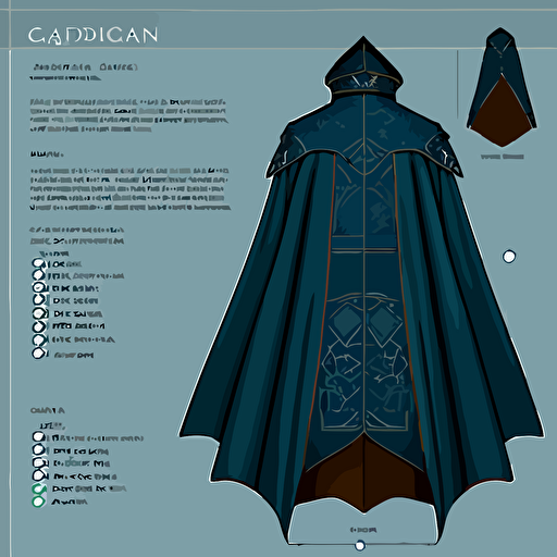 Digital vector, a sewing pattern for a cloak, to be used in Marvelous Designer