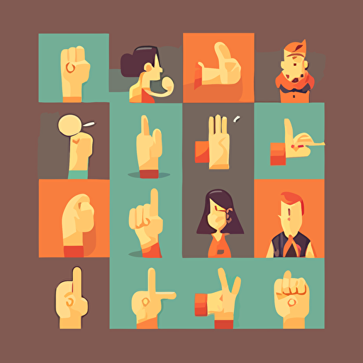 flat vector, sign language
