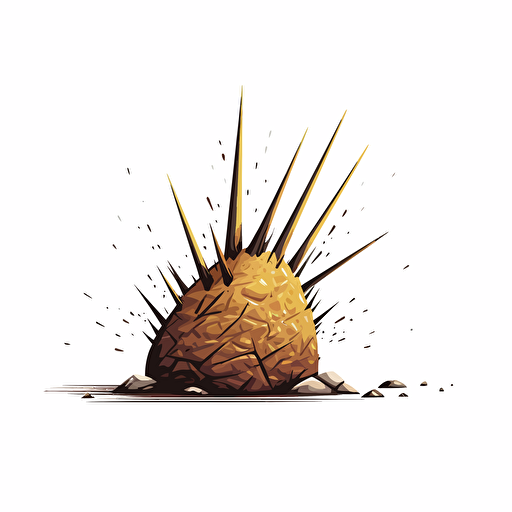 rock spike from floor, vector art, simple colors, on white background