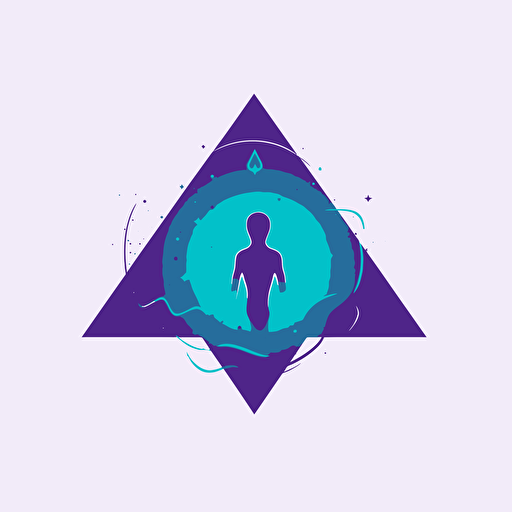 vector minimal logo, spiritual evolution, simple, blue turqoise purple