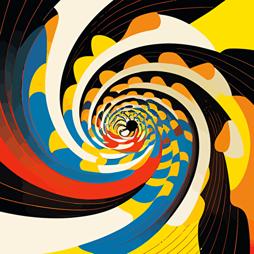 spiral by Kazumasa Nagai , flat colors, 2d vector art, comic book style