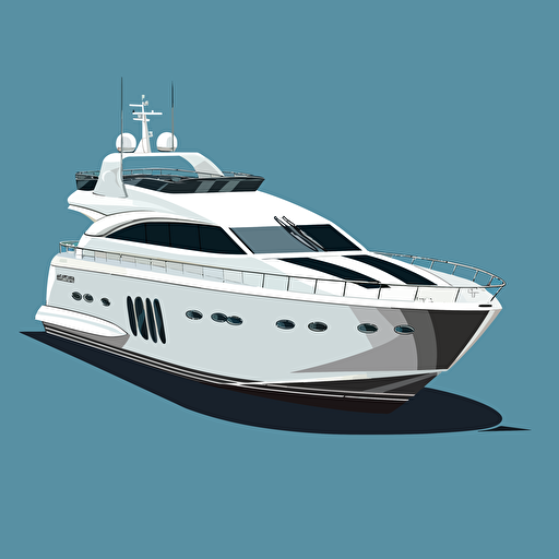 a modern yacht, vector, no shading, no gradients, no text