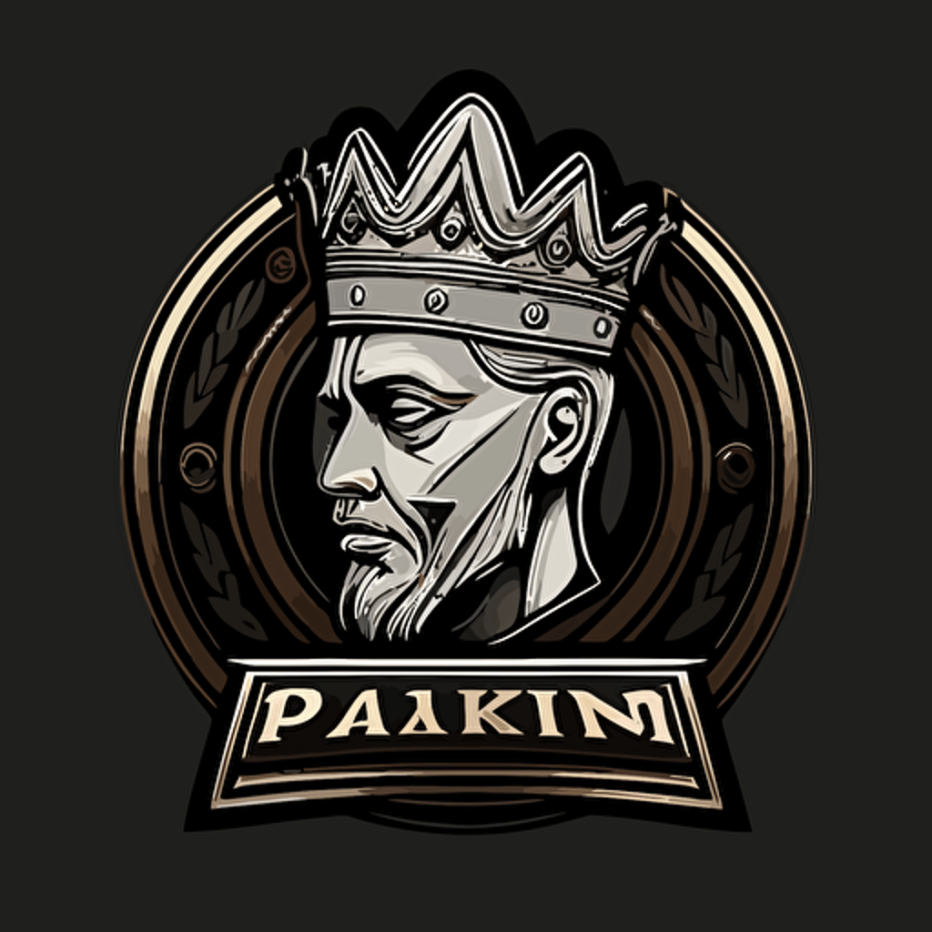 a logo for a poker room, head of the king Piatnik style, simple, vector,