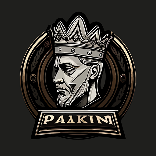 a logo for a poker room, head of the king Piatnik style, simple, vector,