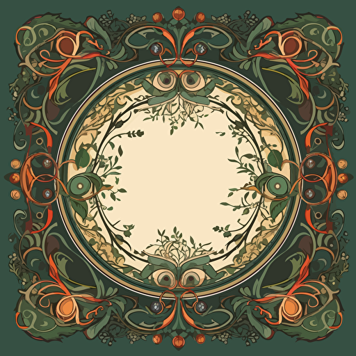fantasy elven border, vector,