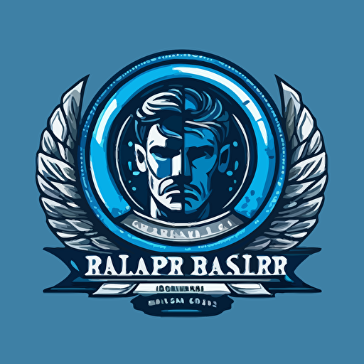 flat design vector logo illustration for a car windshield repair company blue and silver color