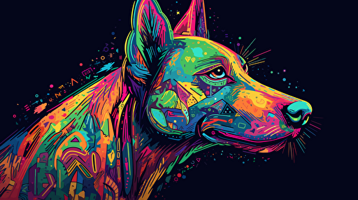 dog vectorize, Epic, creative, breathtaking, perfect, stylish, vibrant, concept art, art nouveau, anti-design, quantum spatialism, neo, 90s, maximalist, detailed, cluttered, lo-fi aesthetics style, 32k, high quality, highest resolution, unreal engine 5