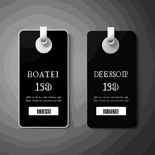 Vector two side in hotel or resort black and white door hanger tags for room