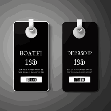 Vector two side in hotel or resort black and white door hanger tags for room