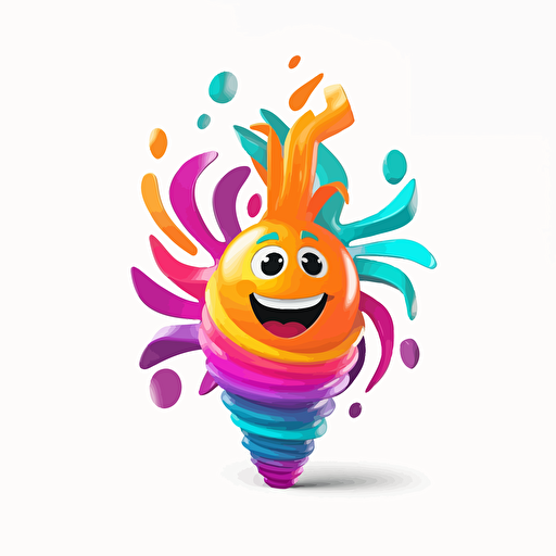 Design a fun, positive, uplifting, and unique mascot that embodies the spirit of the "Creative Waves: Inspiring the Future" theme. The mascot should represent the joy and excitement of coming together in the world of art, fashion, music, and design, while being relevant to ComplexCon and its audience. The mascot should radiate positivity and inspiration, promoting an atmosphere of encouragement, creativity, and innovation. Make sure the mascot does not infringe on or resemble any existing contemporary artists' styles and ensure it's easily recognizable, visually appealing, and suitable for high-quality vector illustrations.