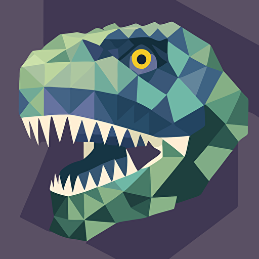 Tiled t-rex head, flat, vector, no background