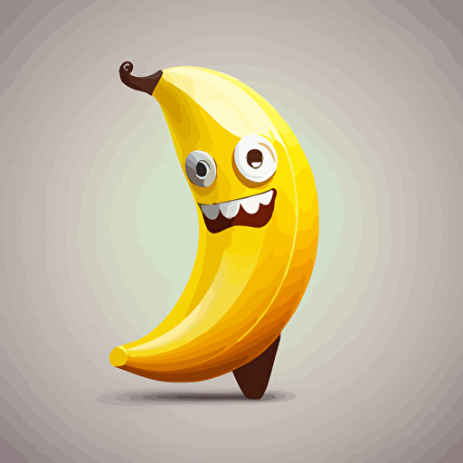 an anthropomorphic banana , vector art