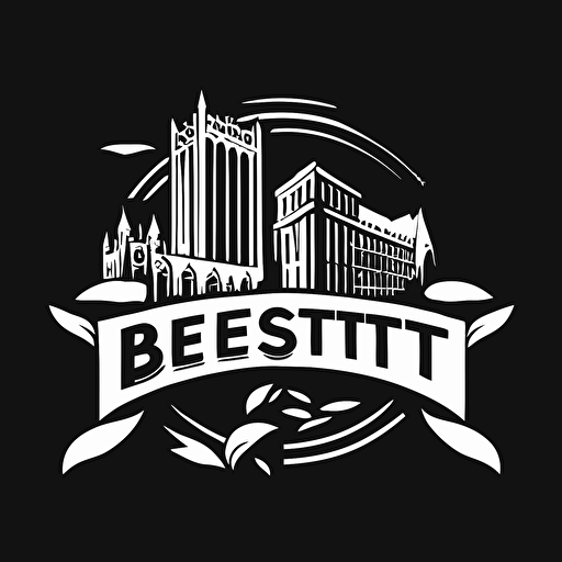 a logo for Belfast, Northern Ireland, vector style, black and white, simple