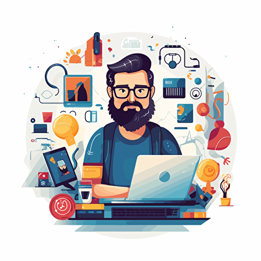 web developer, vector based, white background