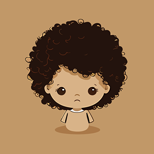 2D minimalist vector illustration, cute baby with curly brown hair