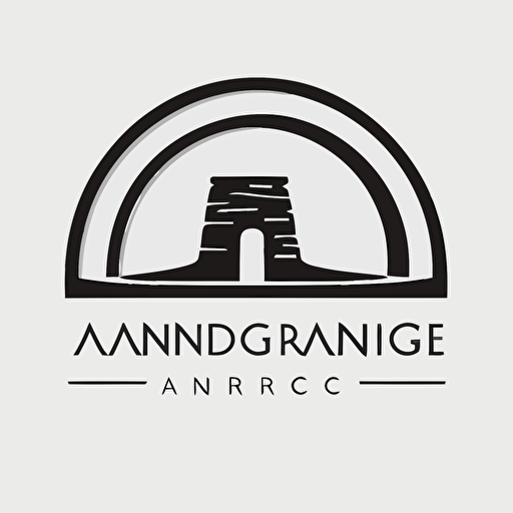 A vector minimalist archeology logoj of sardinian nuragic nuraghe structures. The logo is set against a plain white background, creating a clean and modern look. The color scheme is limited to shades of black, white and gray, giving the logo a sleek and professional feel. The mood is one of sophistication, as the logo represents the precision and attention to detail required in the field of archaeology. The atmosphere is one of discovery, as the logo evokes the sense of uncovering hidden treasures and uncovering the past. The lighting is not applicable here. vector, minimalist, archeology, logo, trowel, brush, archaeologist, plain, white, background, black, gray, sophisticated, discovery, precision, attention to detail, uncovering.