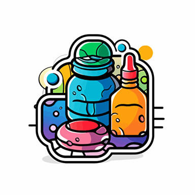 crisp and clean vector line, flat colors, smooth gradients, black contour outline, vivid colors, HDR, 16K, in the style of die