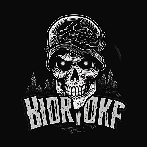BLACK and WHITE, VECTOR BAND LOGO, HORROR VIBES Band logo, HOLLYWOOD AFTER DARK, After Dark on top of HOLLYWOOD