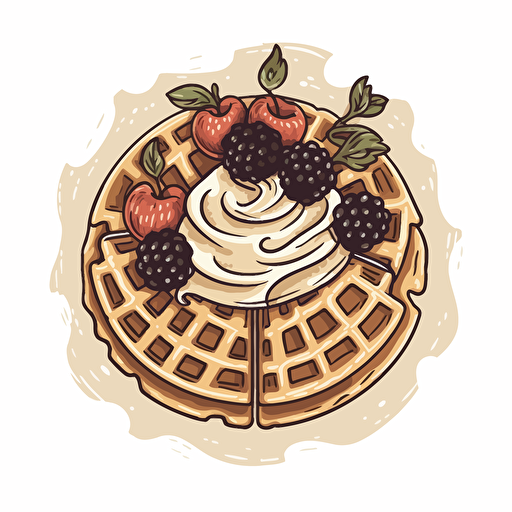 whipped waffles logo, vectorized image