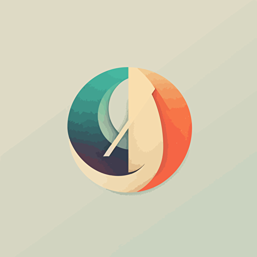 a stylish minimalistic logo of two letters combined. vectorized and soft colors. highly detailed.3