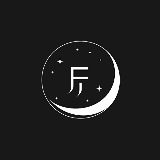 F G lettermark logo, half moon, clean, minimalist, abstract mark logo, vector logo, no background