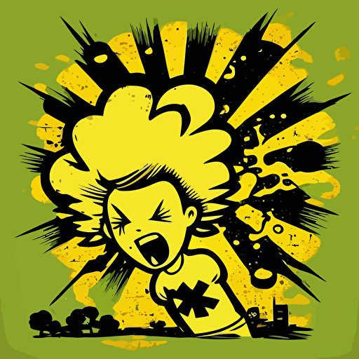 mini nuke fallout doodle vector ilustration