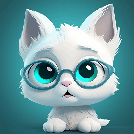 design, super cute baby pixar style kitten, vector