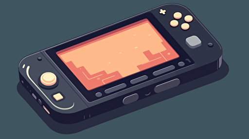 a handheld device that a player in a video game would use to access menus, flat vector illustration